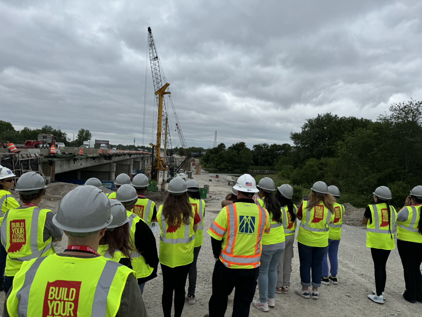 Students visiting a job site to learn more about the construction industry through one of our BYF programs. 