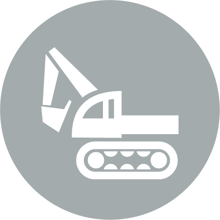 Excavator white icon