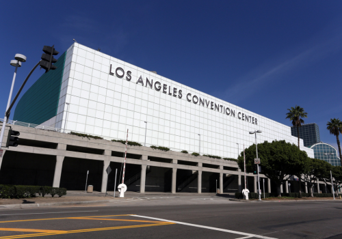 Los Angeles, California, USA – March 17, 2014: The Los Angeles Convention Center located in downtown Los Angeles. The LACC hosts major conventions, trade shows, meetings and special events.