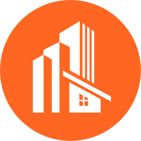 tall buildings white icon