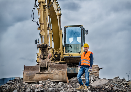 Earth Digger Driver at construction site